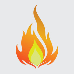 Simple vector flame icons in flat style