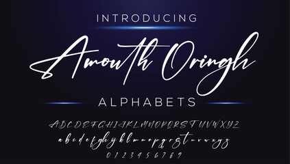 Classic typography serif font. Uppercase, lowercase, ligatures, ampersand, alternate, and number. Vector illustration word. Lettering Minimal Fashion Designs Romance Elegant.