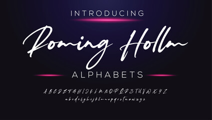 Classic typography serif font. Uppercase, lowercase, ligatures, ampersand, alternate, and number. Vector illustration word. Lettering Minimal Fashion Designs Romance Elegant.