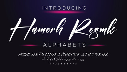 Classic typography serif font. Uppercase, lowercase, ligatures, ampersand, alternate, and number. Vector illustration word. Lettering Minimal Fashion Designs Romance Elegant.