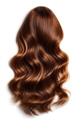 Naklejka premium Curly brown hair isolated on white background