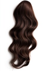 Naklejka premium Curly brown hair isolated on white background