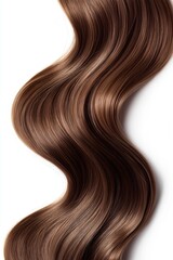 Curly brown hair isolated on white background