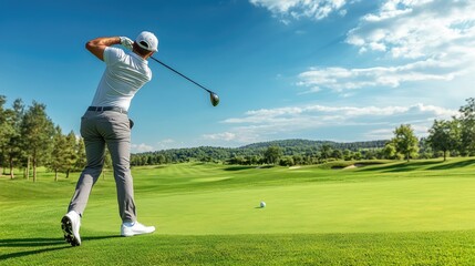 Golf Swing on a Sunny Day