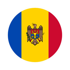 Fototapeta premium Round Moldova flag icon