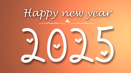 2025 golden number with Happy New Year and Merry Christmas 2025. Greeting card. Vector realistic 3d
