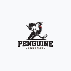 Naklejka premium penguin hockey club mascot logo