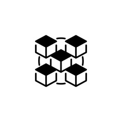Blockchain Network Glyph Icon. linear style sign for mobile concept and web design. Outline vector icon.