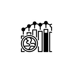 Global Market Glyph Icon. linear style sign for mobile concept and web design. Outline vector icon.