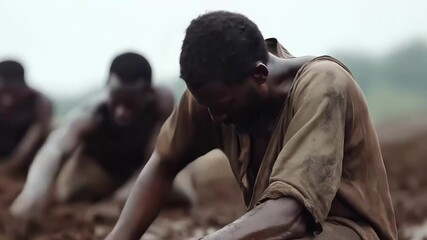 This powerful motion depiction showcases the frustration and anger of enslaved Africans during the 19th century, highlighting their suffering and resilience amid hardship. Black History Month