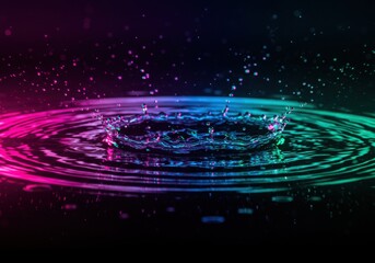 Fototapeta premium Dynamic Liquid Photography 4K Macro Shots of Vibrant Water Droplets in High-Speed Rainbow Spectrums