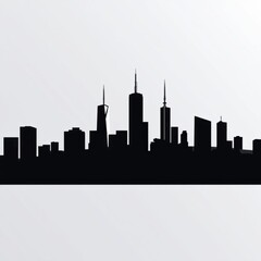 Naklejka premium Abstract image of a globe with city skylines transportation systems and people silhouettes around it representing global commerce technology and cultural exchange photo skyline silhouette 