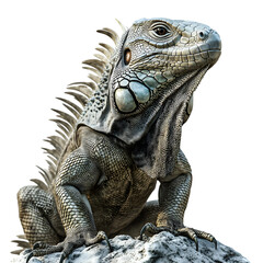 Obraz premium Animal, Green Iguana, River, Water, Nature, Amazon, Forest, Art, Image, with Transparent Background PNG, for Stickers, T-Shirt Print, Cap, Mug, Flip Flops, Mousepad, Transparent PNG