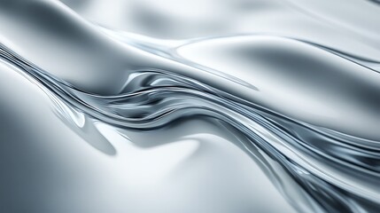 Abstract Silver Liquid Flowing Swirls Design