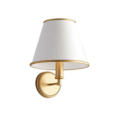 Golden Wall Lamp with White Shade