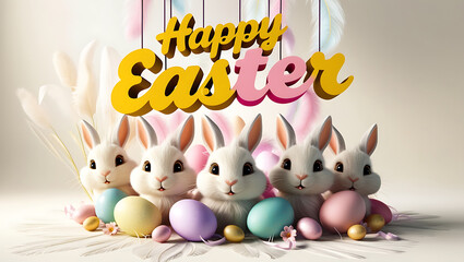 Naklejka premium Easter picture. Happy Easter inscription