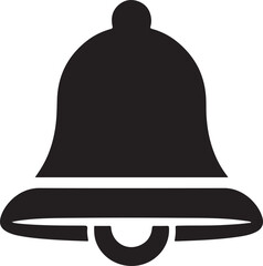 Naklejka premium Classic Black Bell Silhouette Icon Illustration for Notifications and Alerts