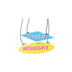 simbol and icon sale offer  Cyber Monday 3D icon