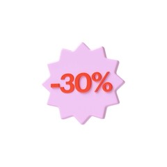 simbol and icon sale offer decoration percent 3% 3D icon