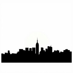 Fototapeta premium A city skyline with tall modern skyscrapers at dusk skyline silhouette 