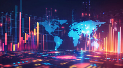 Digital Map of the World with Connecting Nodes and various geometric lines, business concept world map with Nodes and Lines Representing Data Flow and Communication, world map overlaid with lines.