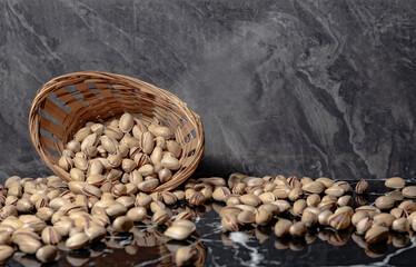 Pistachios On A Wooden Floor