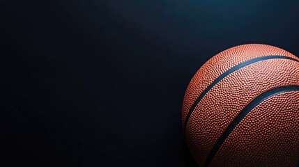 Basketball on a Dark Background