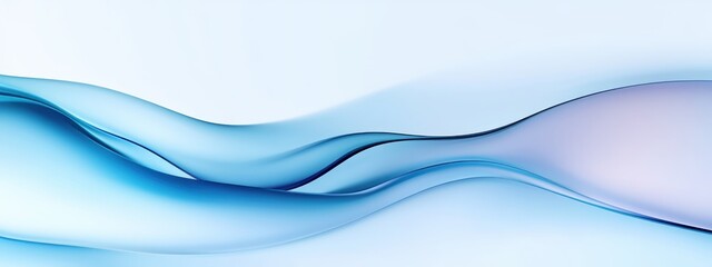 Obraz premium Abstract waves, flowing curves, light blue and white gradient, smooth lines, transparent layers, fluid motion, minimalist design, soft blending, ethereal atmosphere, gentle ripples, aquatic theme, sea