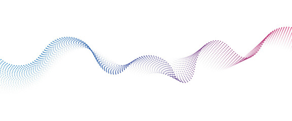 Flowing Dot Wave halftone gradient pattern on transparent background	
