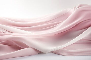 Soft abstract fabric swirl background in pale pink & white