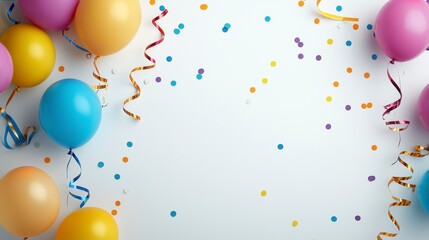 Colorful Balloons and Confetti for Celebrations and Events