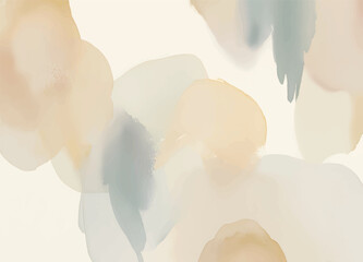 Light dusty soft pastel color shade. Brown and green sepia beige nude gray white abstract watercolor pattern. Elegant art background. Paper brush stain splash. Blank template design. 