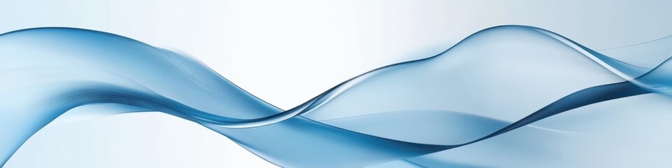 Obraz premium Abstract blue waves, flowing curves, smooth gradients, dynamic motion, minimalist design, light and shadow play, fluid shapes, digital art, glossy texture, sleek modern aesthetic, white background, se