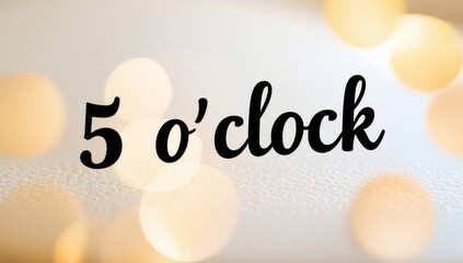 Time management concept. 5 o'clock the morning or evening against bokeh background. Copy space for text background