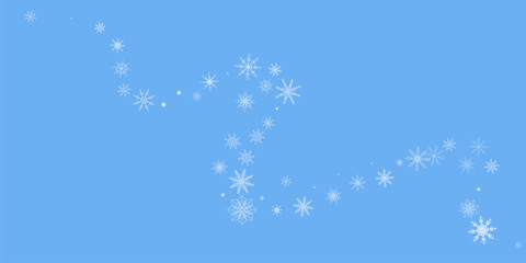 Snowflakes. Snow, snowfall. Falling scattered white snowflakes on a blue background.