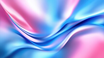 Naklejka premium Abstract fluid waves, vibrant gradient, pink to blue, smooth curves, dynamic flow, glossy surface, ethereal glow, digital art, colorful background, futuristic design, 3D render, high contrast, ultra H