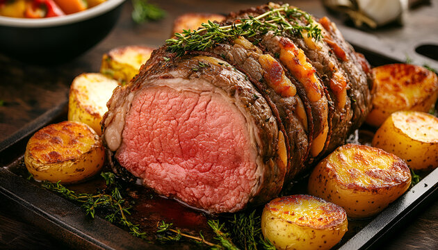 gourmet meat and potato dish