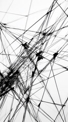Fototapeta premium Abstract black and white lines intersecting, creating dynamic pattern
