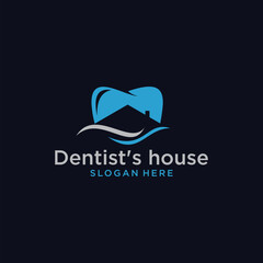 dental health house logo design, dentist logo, dentist logo.