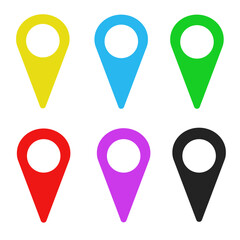 Set of colorful map pointers location pin icon marker design elements
