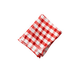 Red and white checkered napkin. This classic cloth napkin is perfect for casual dining and picnics. Isolated on transparent background, png.