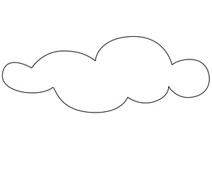 Cloud, weather phenomenon sign for weather forecast - vector linear picture with editable outline for coloring book, logo or pictogram. Outline.	
