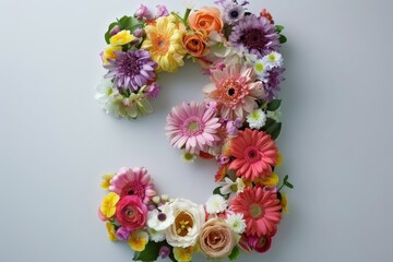 Floral number three arrangement art