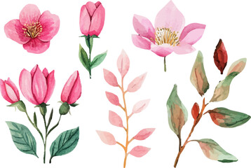 seamless pattern with pink flowers