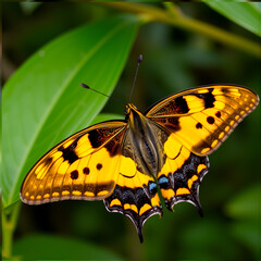 Many Urania leilus butterfly in Colombia