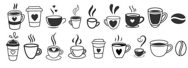 Set of Coffee Cup Vector Design
