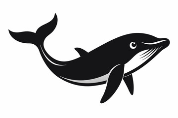 Whale silhouette vector illustration on white background