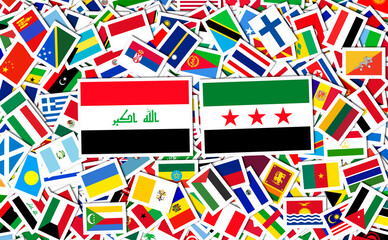 Syria Flag and Iraq, Republic of Iraq, Flag of the Syrian Revolution - New Syrian Flag.