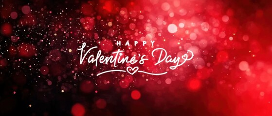 Happy Valentines Day Red Bokeh Background Romantic Love Greeting