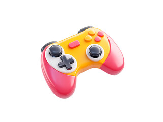 3d a console joystick illustration on transparent or white background, png cutout